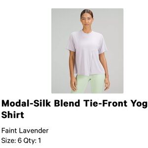 Lululemon Modal-silk blend tie front yoga t-shirt
